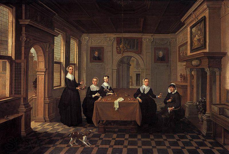 BASSEN, Bartholomeus van Five ladies in an interior Spain oil painting art